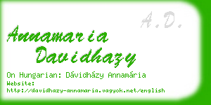 annamaria davidhazy business card