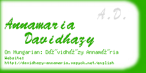 annamaria davidhazy business card